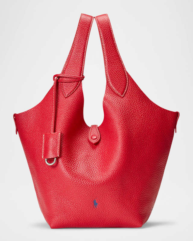 Polo Play Medium Leather Tote Bag